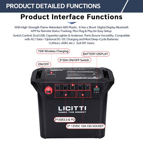 DC battery box Max with switch control